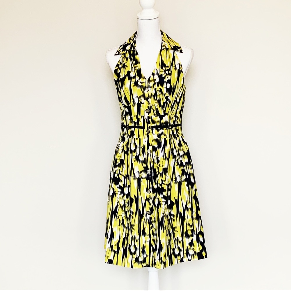 ANTONIO MELANI Silk/Linen Halter Shirtdress Size 6